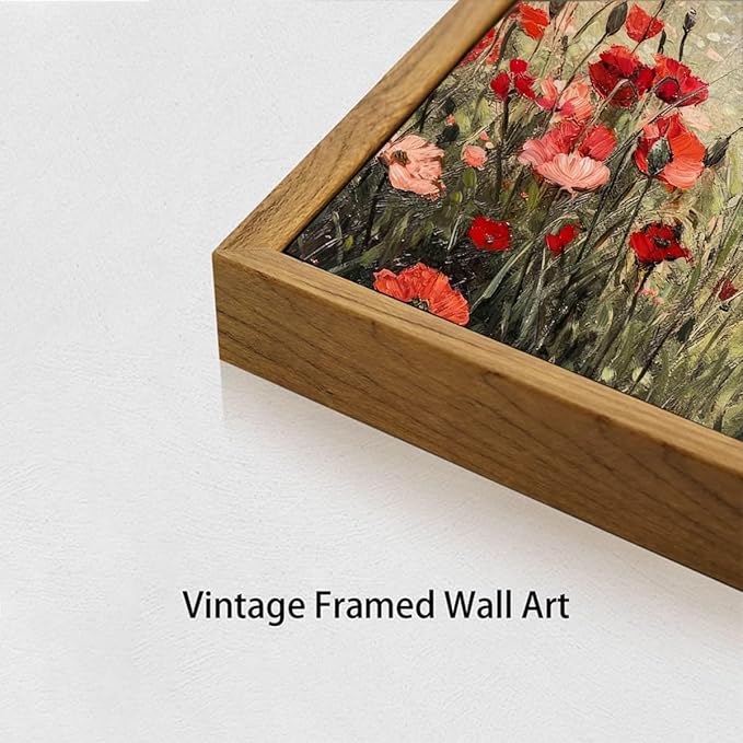 OIQArtOIQ Vintage Landscape Canvas Wall Art Framed Natural Scenery Painting