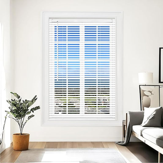Cordless Vinyl Mini L Blinds 36" W x 48" H, Light Filtering, Arrive 1/2 Inch