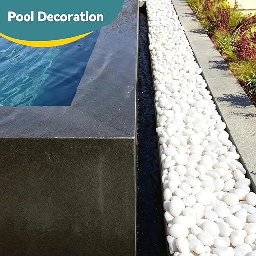 40lbs White Rocks for Landscaping, 2-3 inch Decorative Rocks for Plants Indoor, Large Polished River Rocks for Garden, Outdoor Landscaping, Walkways, Yard, Plants Pots, Vases, Crafts