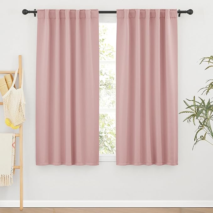 RYB HOME Pink Blackout Curtains