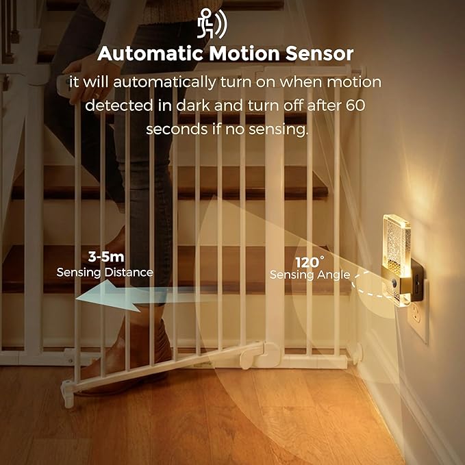 L LOHAS LED Motion Sensor Night Light, 2 Pack Night Lights Plug Into Wall