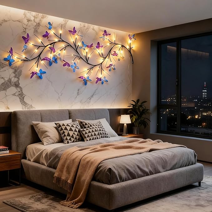 Willow Vine Light with Butterfly 48LED 5.9FT Enchanted Wall Decoration Vine