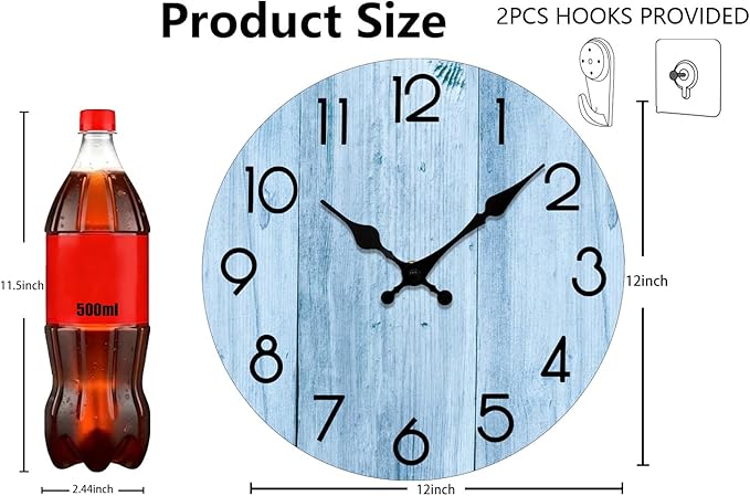 Wall Clock, Modern Wall Clocks Battery Operated, Silent Non Ticking Clock