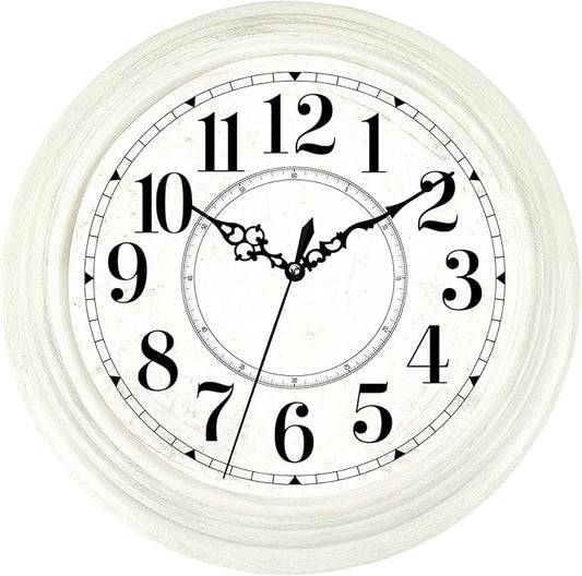 Vintage Wall Clock 13 Inch Quartz Silent Non-Ticking Analog Clock Battery