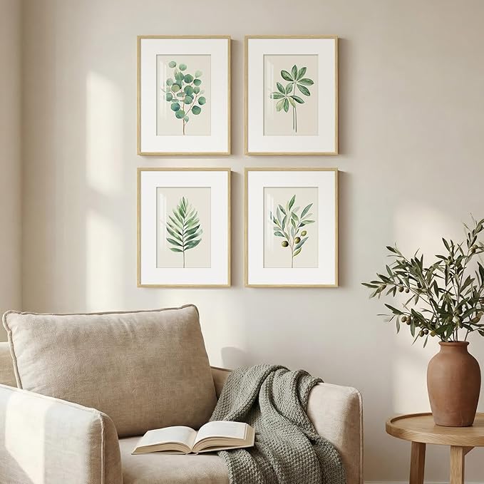 Framed Sage Green Botanical Wall Art