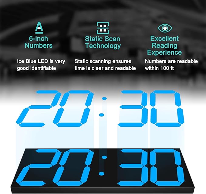 CHKOSDA LED Large Digital Wall Clock, Oversize Wall Clock
