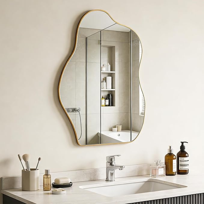 Ruomeng Irregular Wall Mirror Asymmetrical Mirror, Modern Decorative Wall Decor