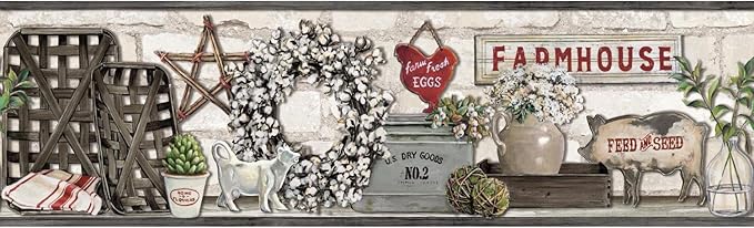 York Wallcoverings Farmhouse Shelf Border