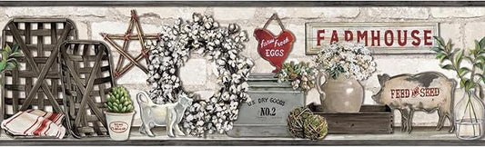 York Wallcoverings Farmhouse Shelf Border