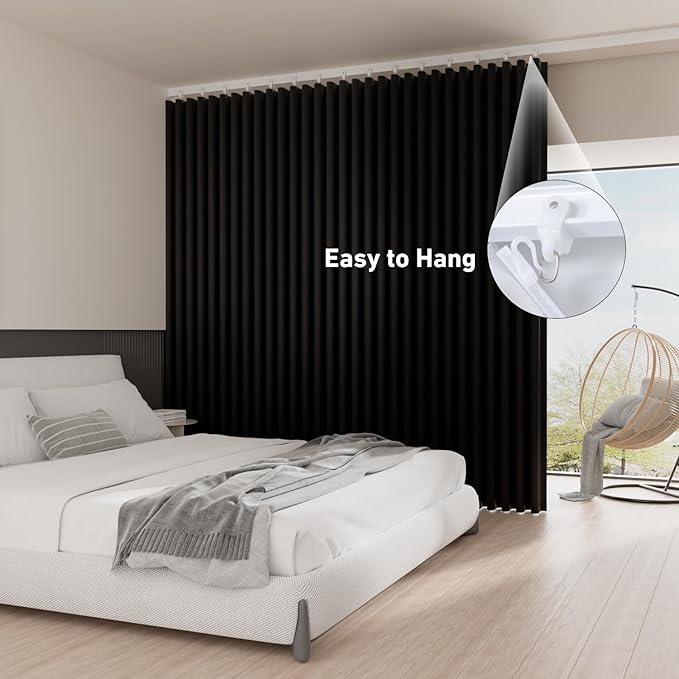 Room Divider Blackout Curtains Extra Wide Ceiling Mounted Curtains Track Sets