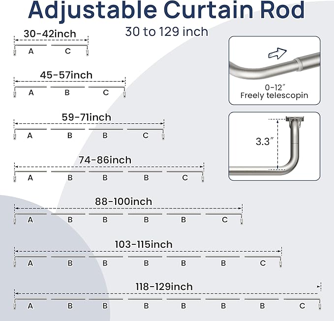 ENJOYBASICS Blackout Curtain rod