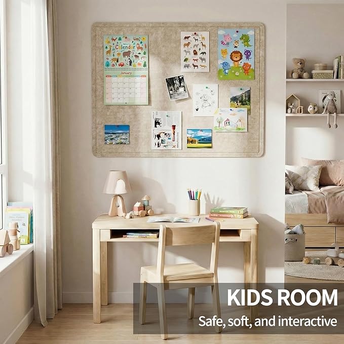 Large Felt Bulletin Board for Wall, Soft Felt Cork Board for Office, Home