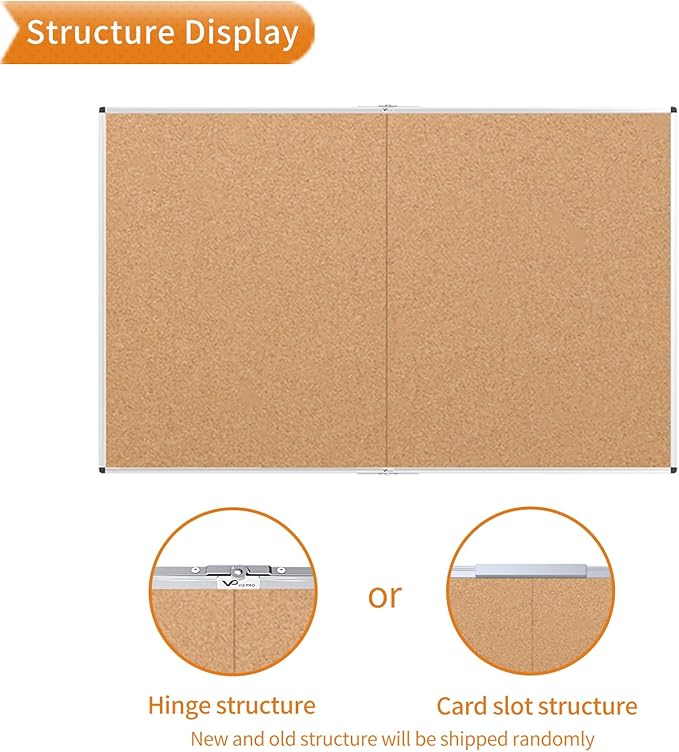 VIZ-PRO 72" x 48" Large Cork Bulletin Board, Foldable & Wall-Mounted Notice Pin