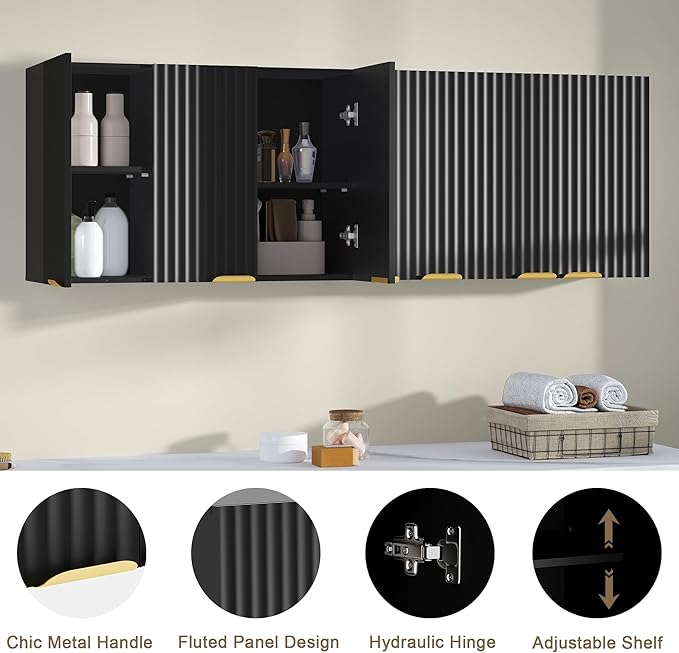 ChooChoo 3 Doors Wall Cabinet Laundry Room, Bathroom Wall Cabinet