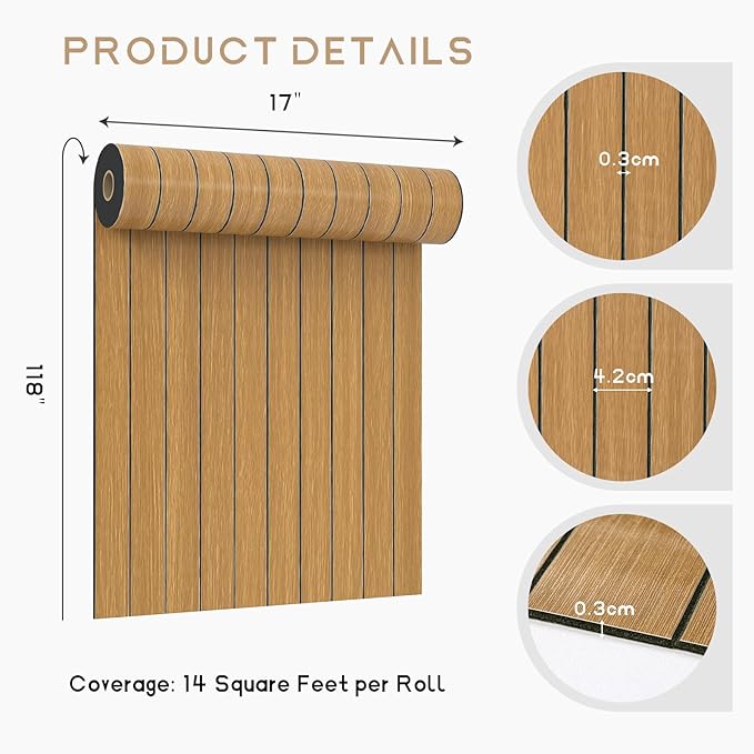 VEELIKE Honey Teak Wood Slat Wall Panels Peel and Stick 3D Wooden Panels Wall