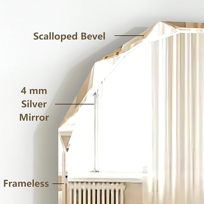 Bathroom Mirrors for Over Sink, Round Frameless Mirrors for Wall, 20x28 Inch