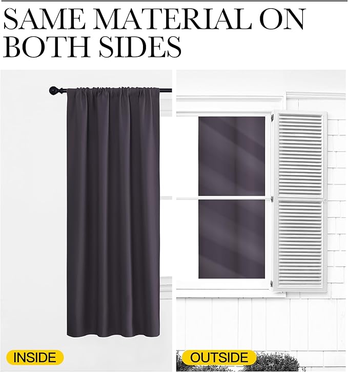 NICETOWN Window Curtains for Bedroom, 2 Panels, W42 x L48 -Inch, Home