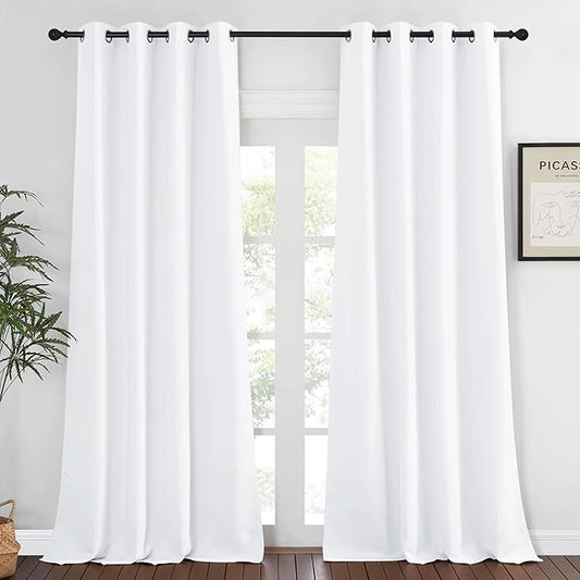 NICETOWN White Room Darkening Curtain 120 inches Long