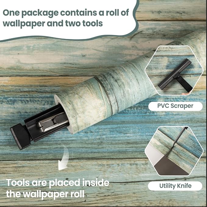 practicalWs Peel and Stick Wallpaper 17.7" x 236.2" Wood Wallpaper Wood Contact