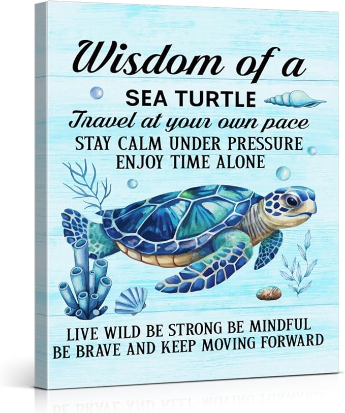 Sea Turtle Wall Art Decor Inspirational Wall Decor Posters Beach Themed