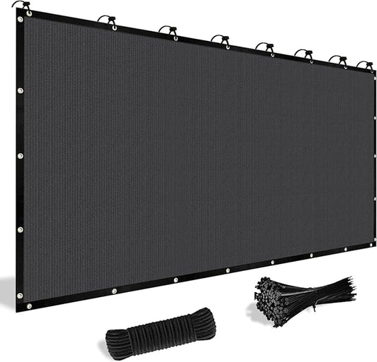 Shade&Beyond Customized Size 5' X 12' Shade Cloth with Grommets, 90% UV Protection UV Protection Mesh Tarp Sun Screens for Patio GN04, Dark Gray