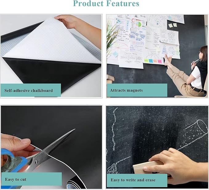 Chalk Board Contact Paper with Adhesive, Wallpaper Sheets