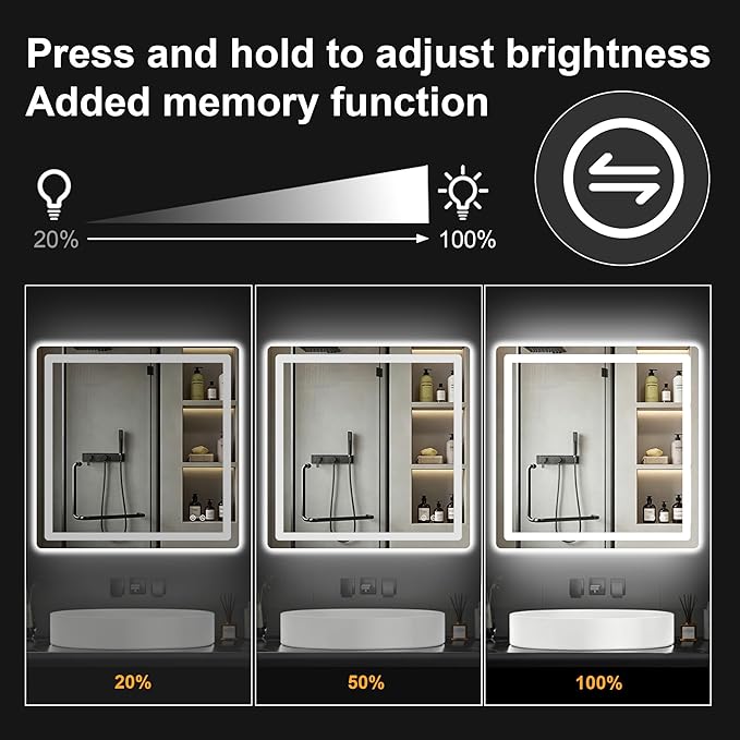 AMOISE LED Bathroom Vanity Mirror