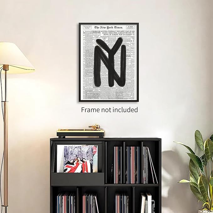 noxozoqm Black and White Newspaper Wall Art Vintage New York City Poster Trendy