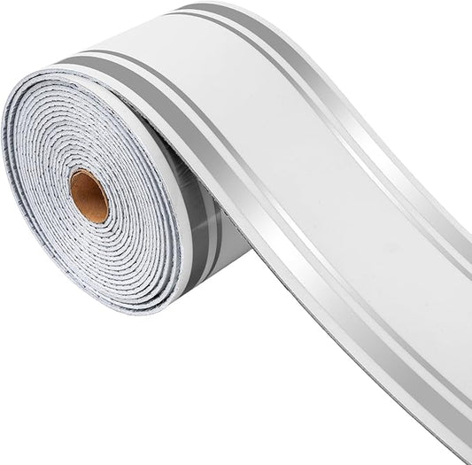 Thick Peel and Stick Baseboard Trim, 3.93" x 196.8" Wallpaper Borders, PVC+XPE