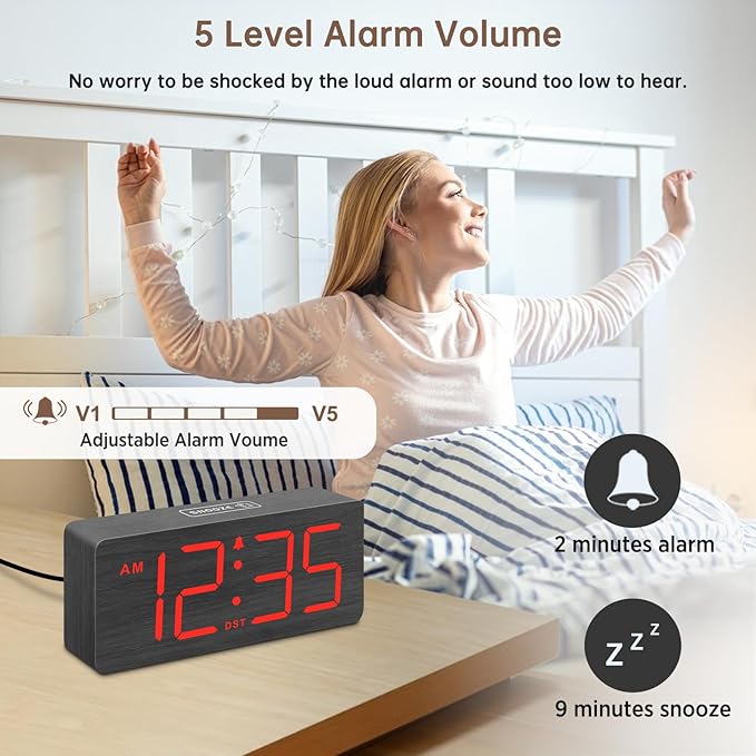 DreamSky Wooden Digital Alarm Clock