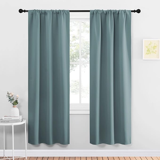 NICETOWN Greyish Blue Blackout Curtains Panels