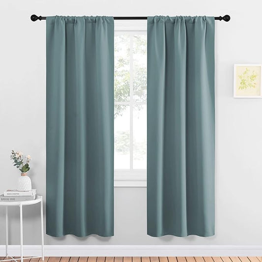 NICETOWN Greyish Blue Blackout Curtains Panels