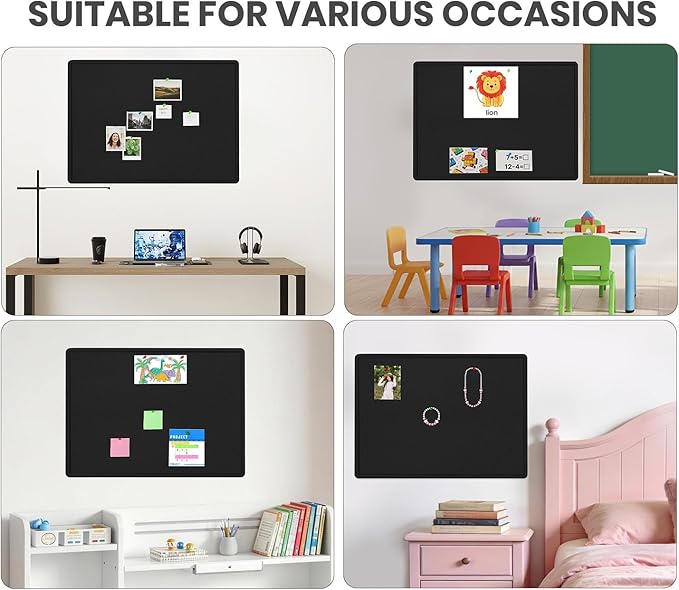 Large Bulletin Board, 48 X 36 inches Felt Board Notice Pin Board, Self-Adhesive