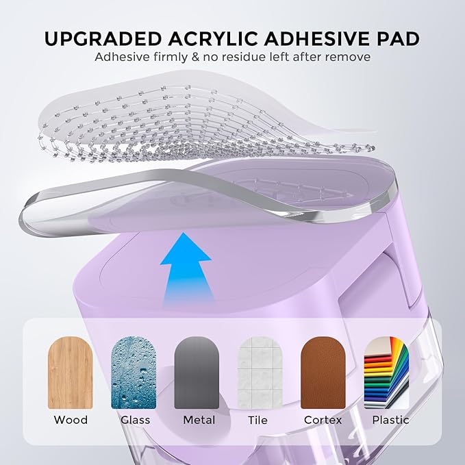 AhaStyle 6 Pack Magnetic Cable Organizer [1s Lock] Cord Holders Clips Strong Adhesive Cord Keeper [Smooth Adjustable] Hide Wire Cord Organizer for Nightstand Kitchen Car Office (Lavender)
