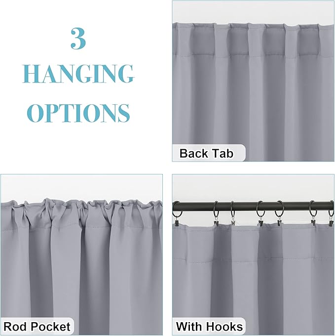 RYB HOME Blackout Curtains for Bedroom, Window Shades Thermal Insulating