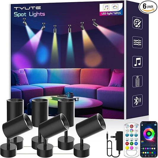 Tyute LED Spot Lights Indoor, RGB Color Changing Uplighting