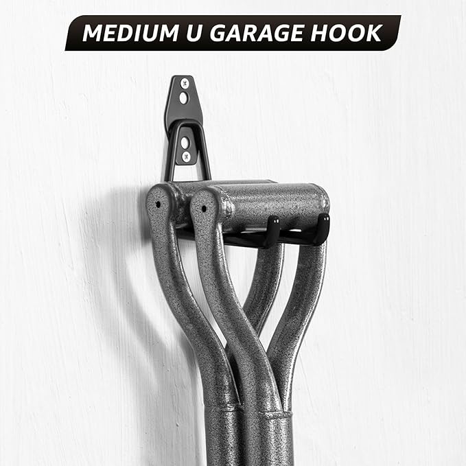 40 Pack Garage Hooks, Heavy Duty Steel Wall Mount Utility Hangers with Anti-Slip Coating for Hanging Bikes, Ladders, Power Tools, and Garden Equipment