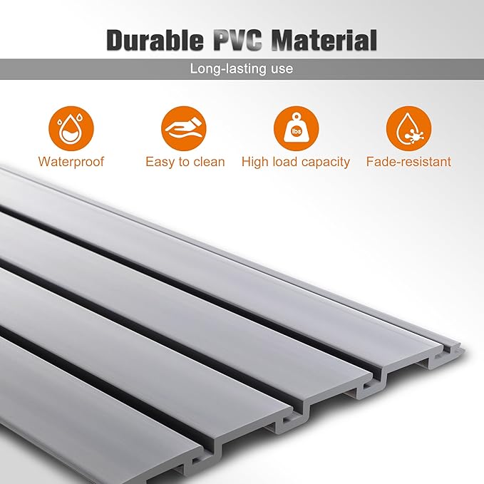 Slatwall 4x4t FT PVC Slat Wall Panels, Interlocking Garage Slat Wall Panels