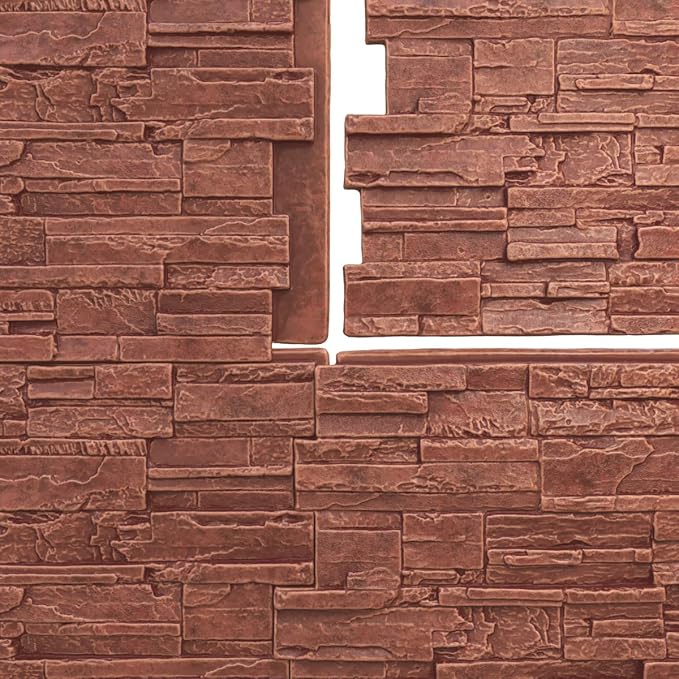 EverStone Cascade Faux Stone Panel, 48 5/8"W x 24 3/4"H x 1 1/4"D, Sun Valley