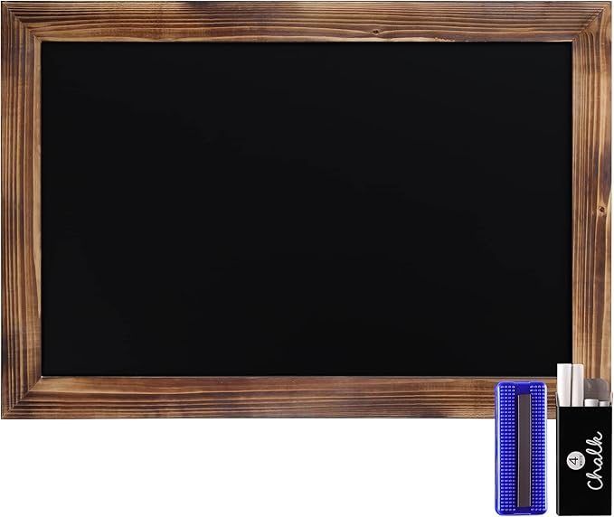 HBCY Creations 20" X 30" Torched Brown Solid Wood Frame Wall Chalkboard