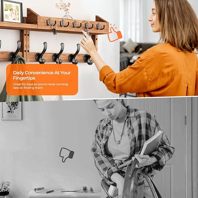 Evermagin 35" Coat Rack Wall Mount