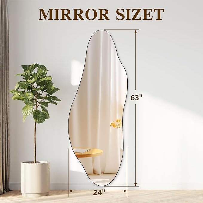 QDSSDECO Full Length Mirror 63"x24" Irregular Wall Mirror Star Frameless