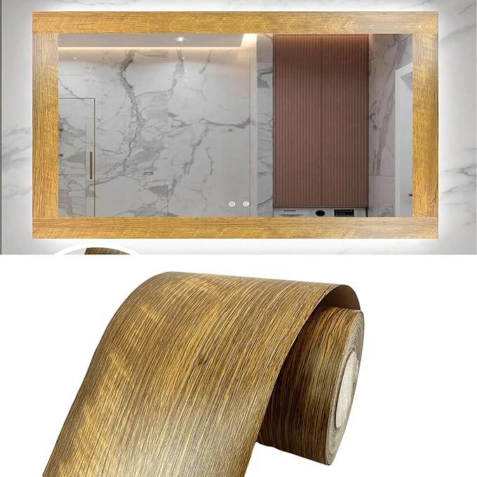 Teemall 10M Black Wood Grain Removable PVC Waterproof Border Wall Decor