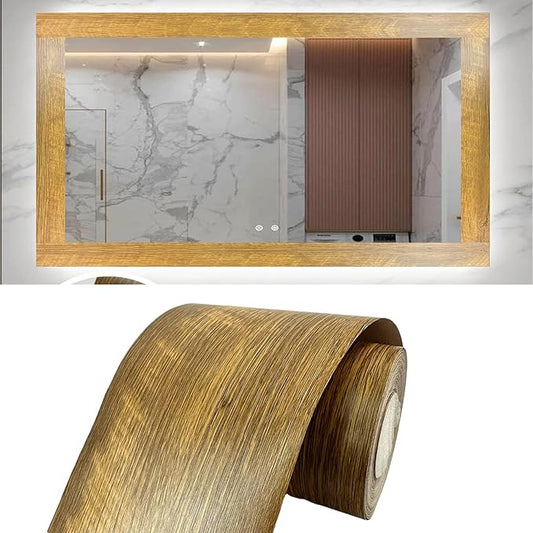 Teemall 10M Black Wood Grain Removable PVC Waterproof Border Wall Decor
