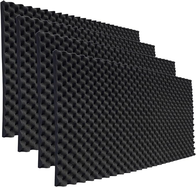 4 Pack Sound Proof Foam Panels for Walls, High Density Fire Resistant