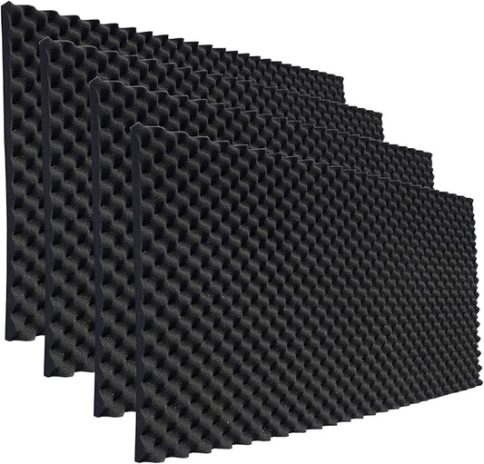 4 Pack Sound Proof Foam Panels for Walls, High Density Fire Resistant