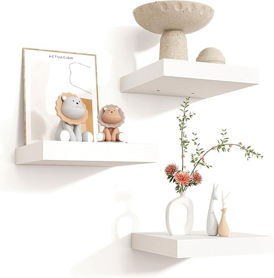 Square Floating Shelves for Wall 8"W x 8"D x 1.2"H, Small Engineered Wood Wall