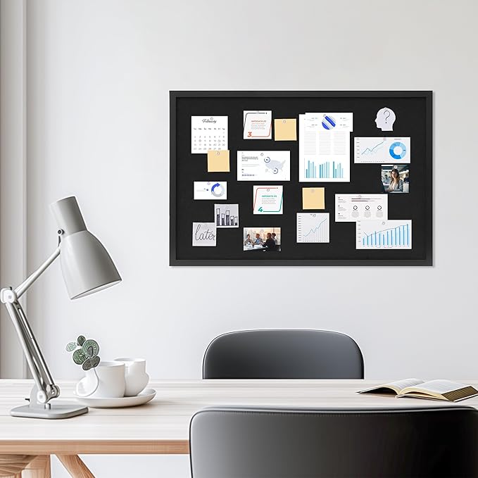 DAHAPYBOO Cork Board with Linen Black 2Pack, Bulletin Board 30"x20", Corkboards