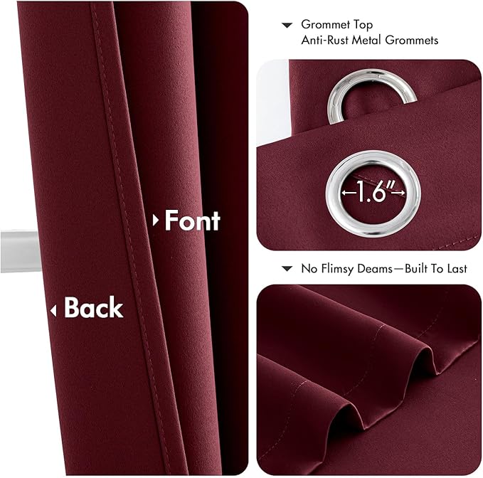 MIULEE Blackout Curtains for Bedroom Living Room 2 Panels, Thermal Insulated