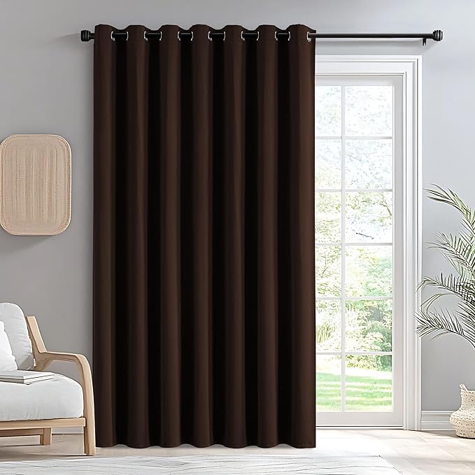 IGEMAEVE Blackout Sliding Door Curtains 96 Inch Length, Extra Wide Room Divider